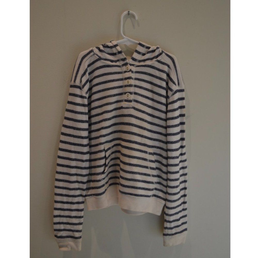 GapKids Girls (10) White Striped Hoodie
